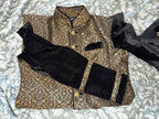 Men’s Regal Gold Brocade & Velvet Sherwani Set - 2 Piece