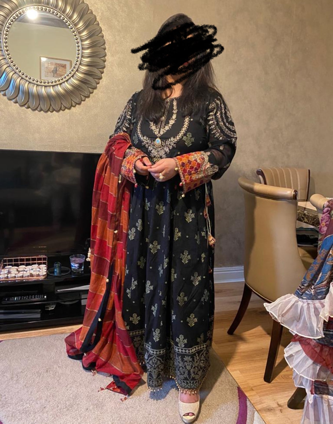 Maria B black dress