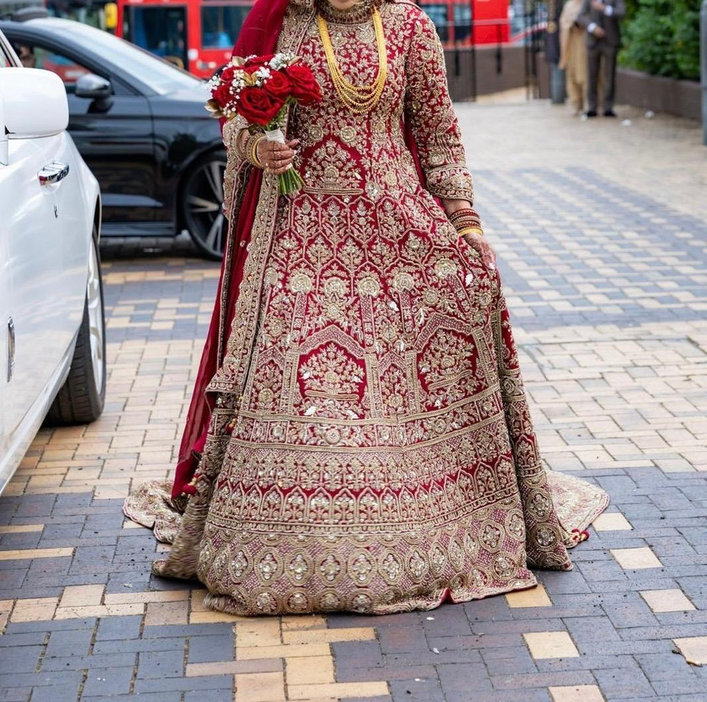 Seema Sarees Red Bridal Long dress