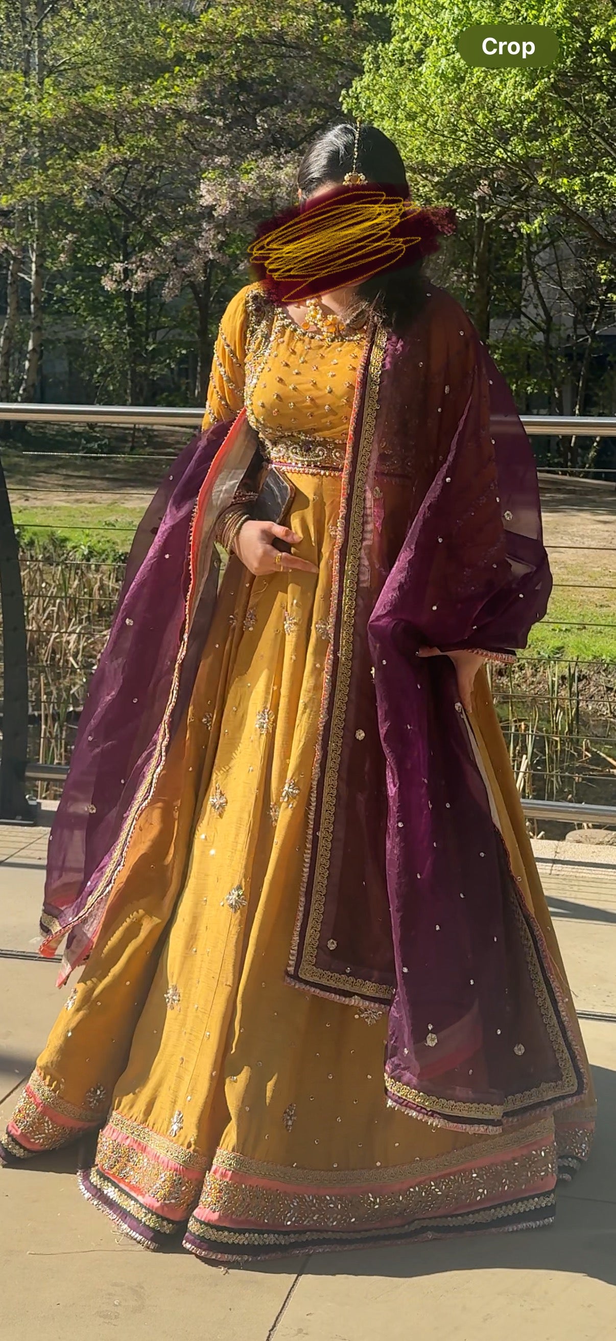 Bridal hand made 5 piece full dress - size small