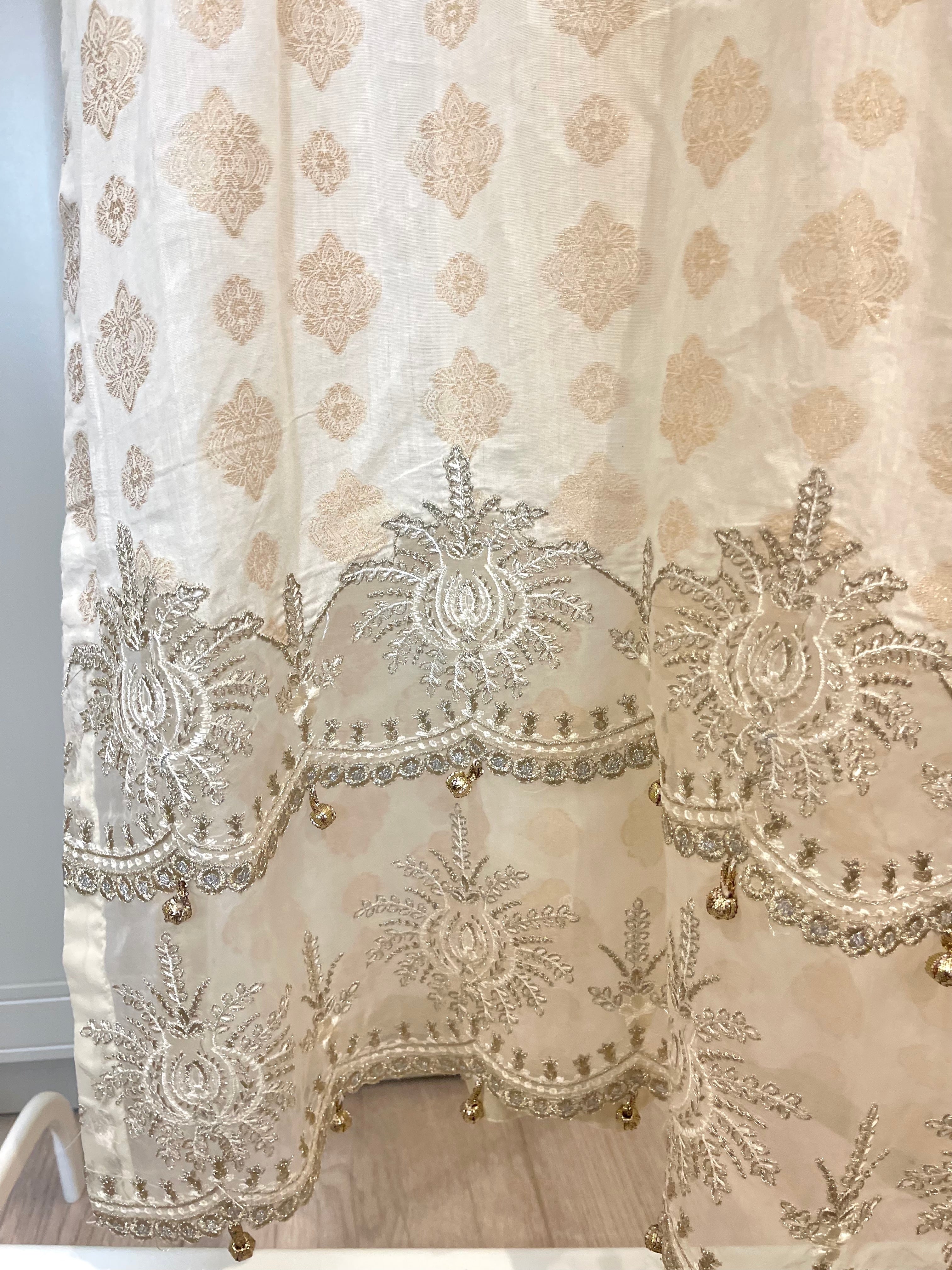 White and gold Kameez and dupatta
